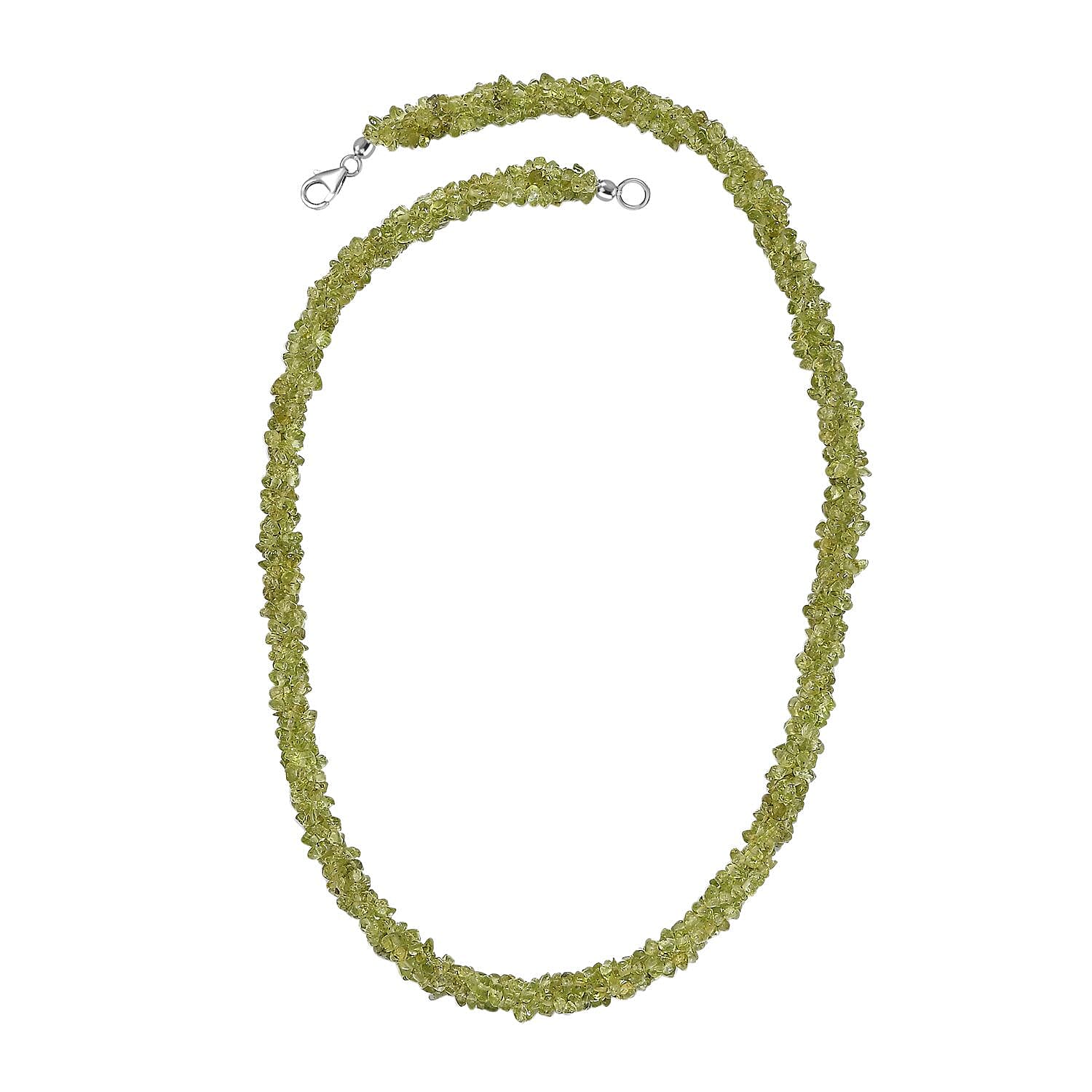 Peridot Necklace (Size - 20) in Platinum Overlay Sterling Silver 198.0 Ct.