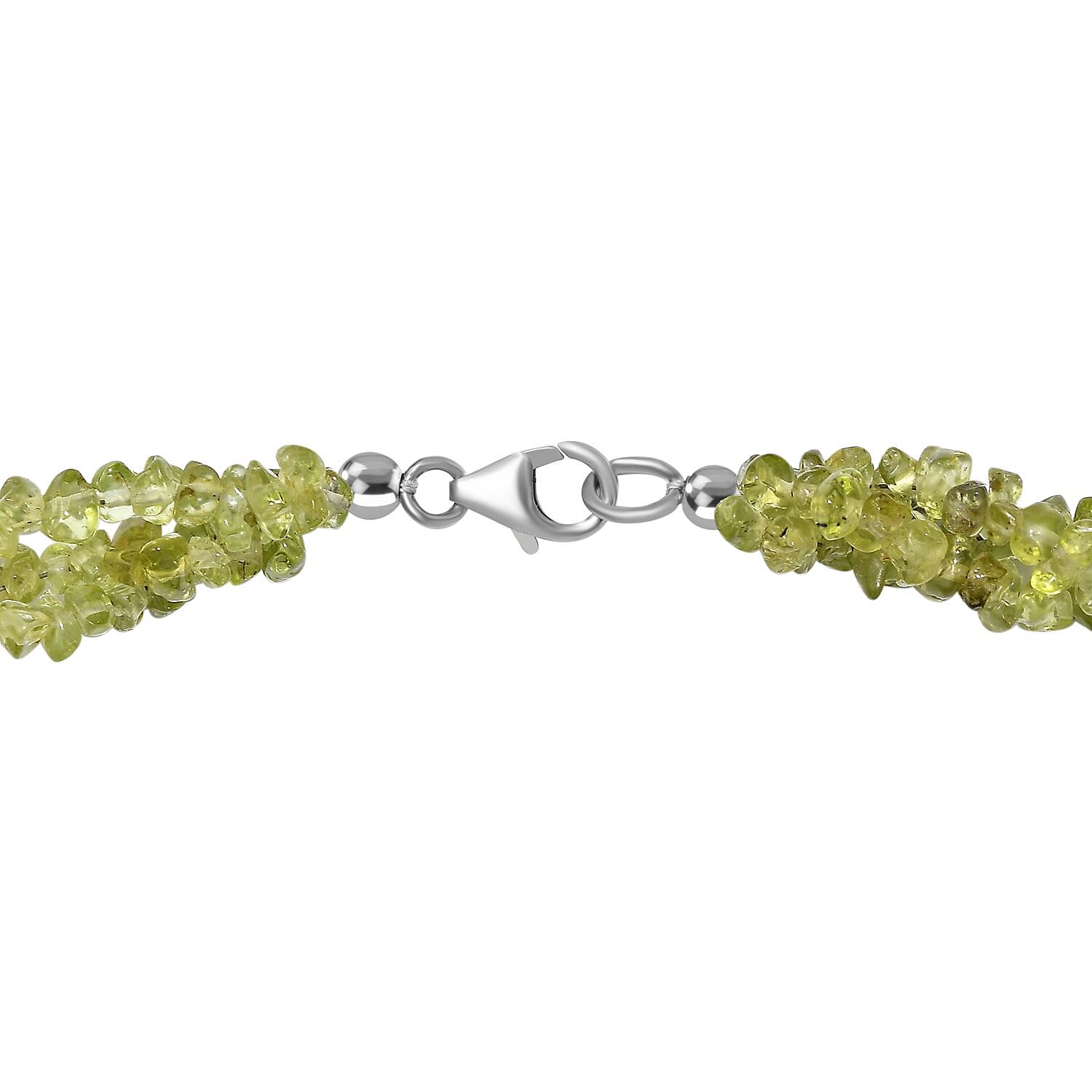 Peridot Necklace (Size - 20) in Platinum Overlay Sterling Silver 198.0 Ct.