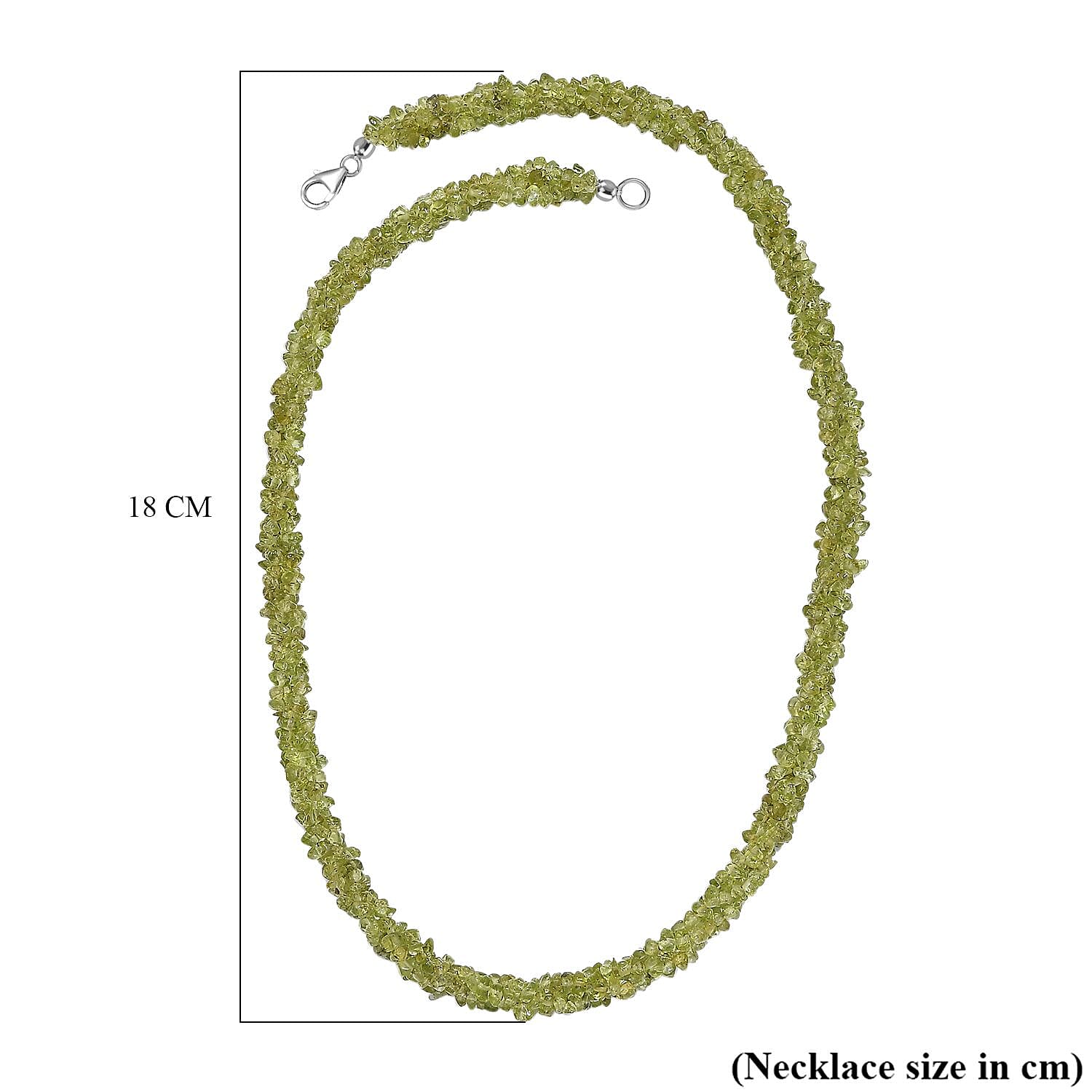 Peridot Necklace (Size - 20) in Platinum Overlay Sterling Silver 198.0 Ct.