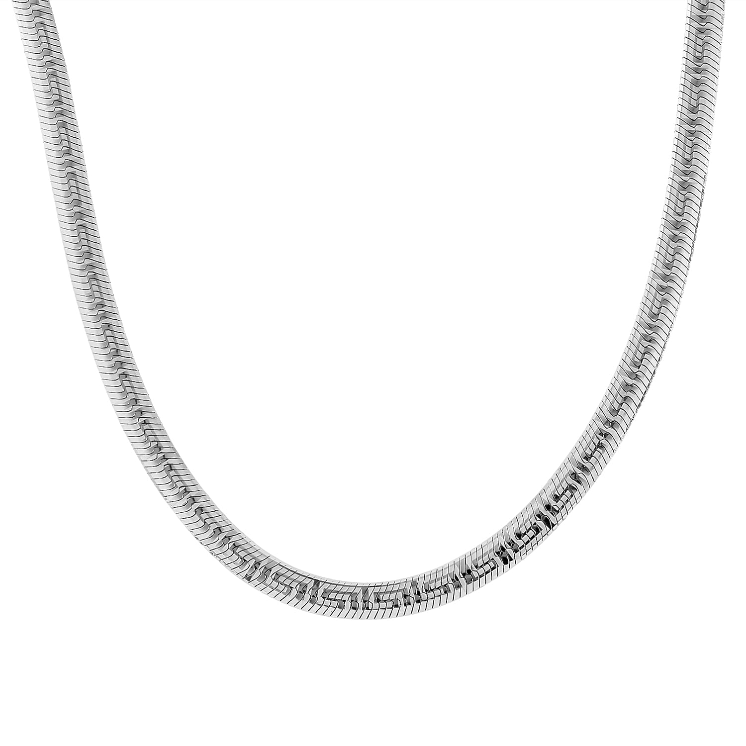 Italian Closeout Deal - Greek Key - Rhodium Overlay Sterling Silver Necklace (Size - 18-2 Ext) with Lobster Clasp Silver Wt. 21.06 Gms.