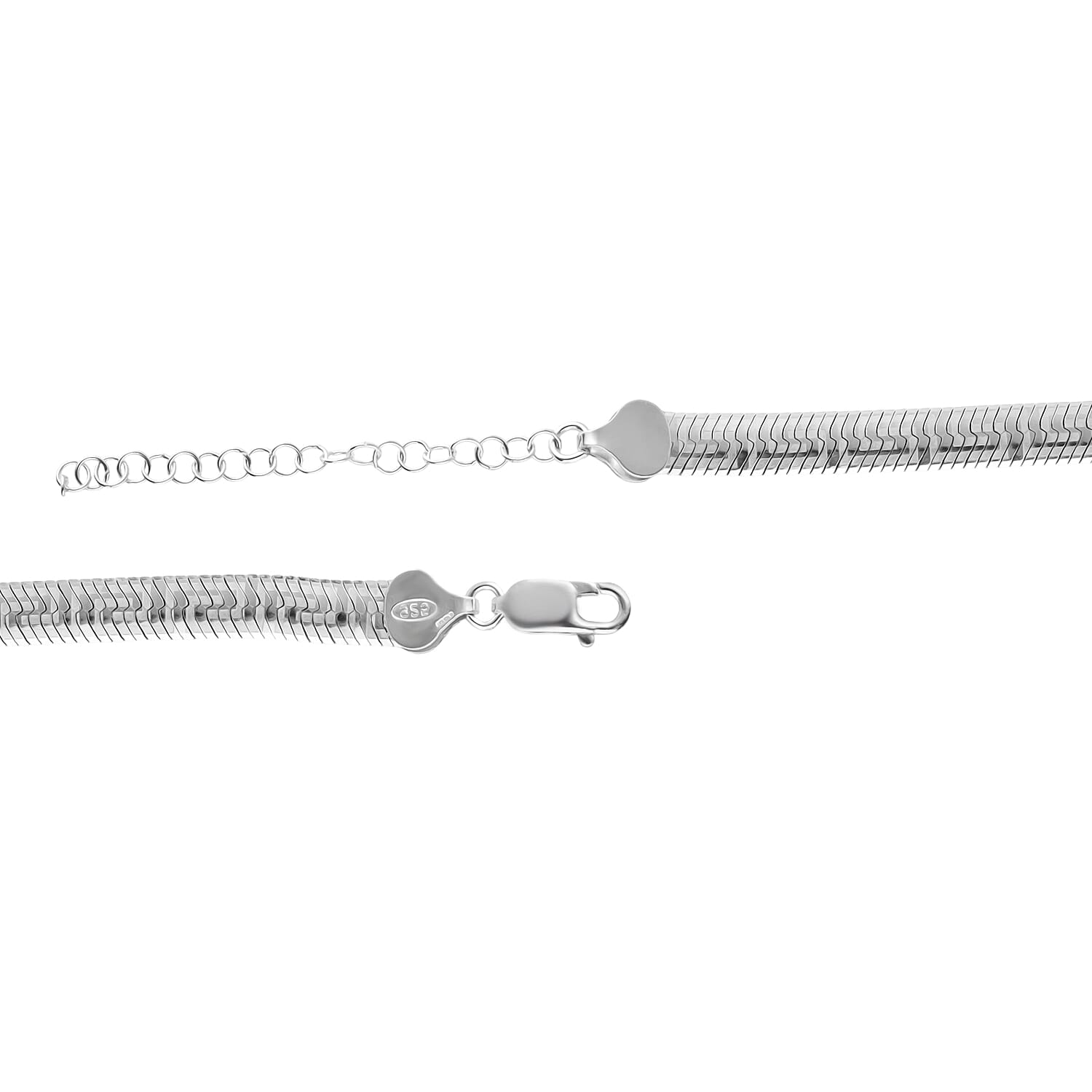 Italian Closeout Deal - Greek Key - Rhodium Overlay Sterling Silver Necklace (Size - 18-2 Ext) with Lobster Clasp Silver Wt. 21.06 Gms.