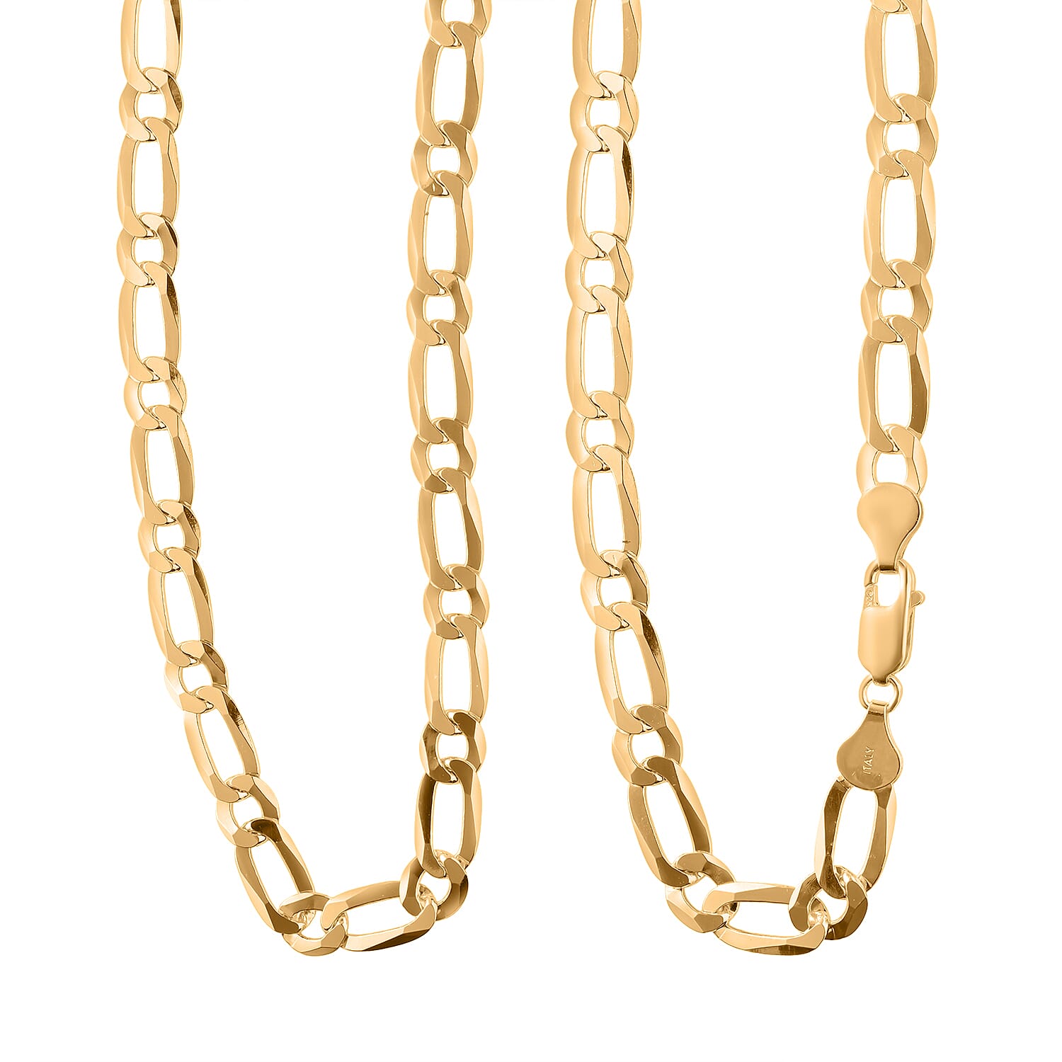 Figaro Necklace (Size - 22) with Lobster Clasp in Sterling Silver