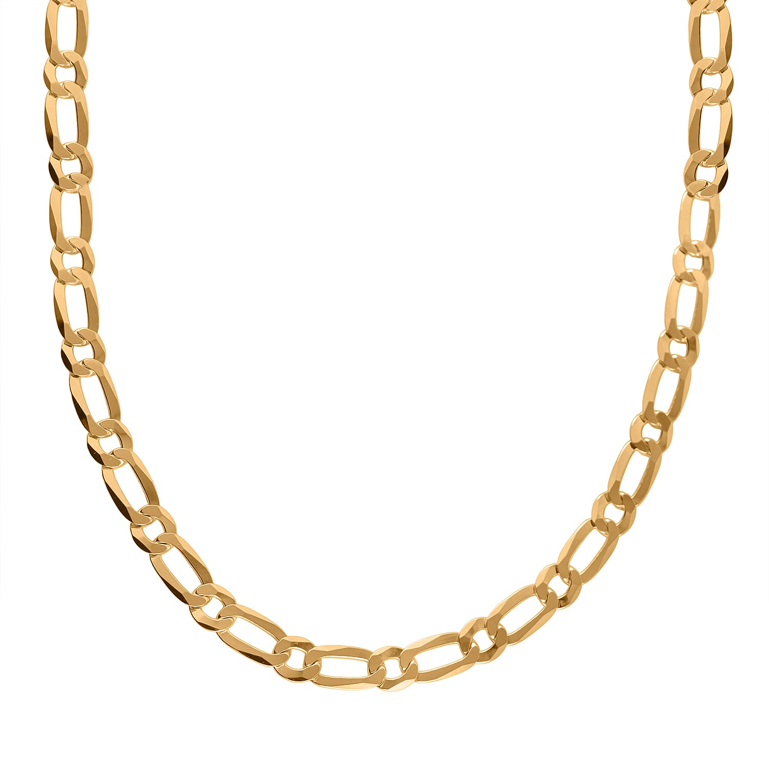 Figaro Necklace (Size - 22) with Lobster Clasp in Sterling Silver