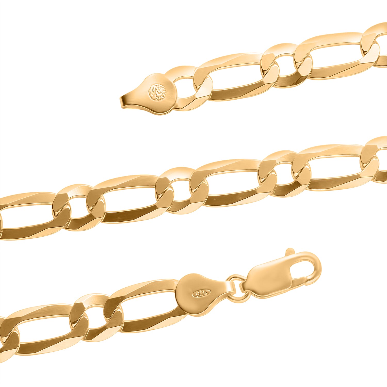 Figaro Necklace (Size - 22) with Lobster Clasp in Sterling Silver