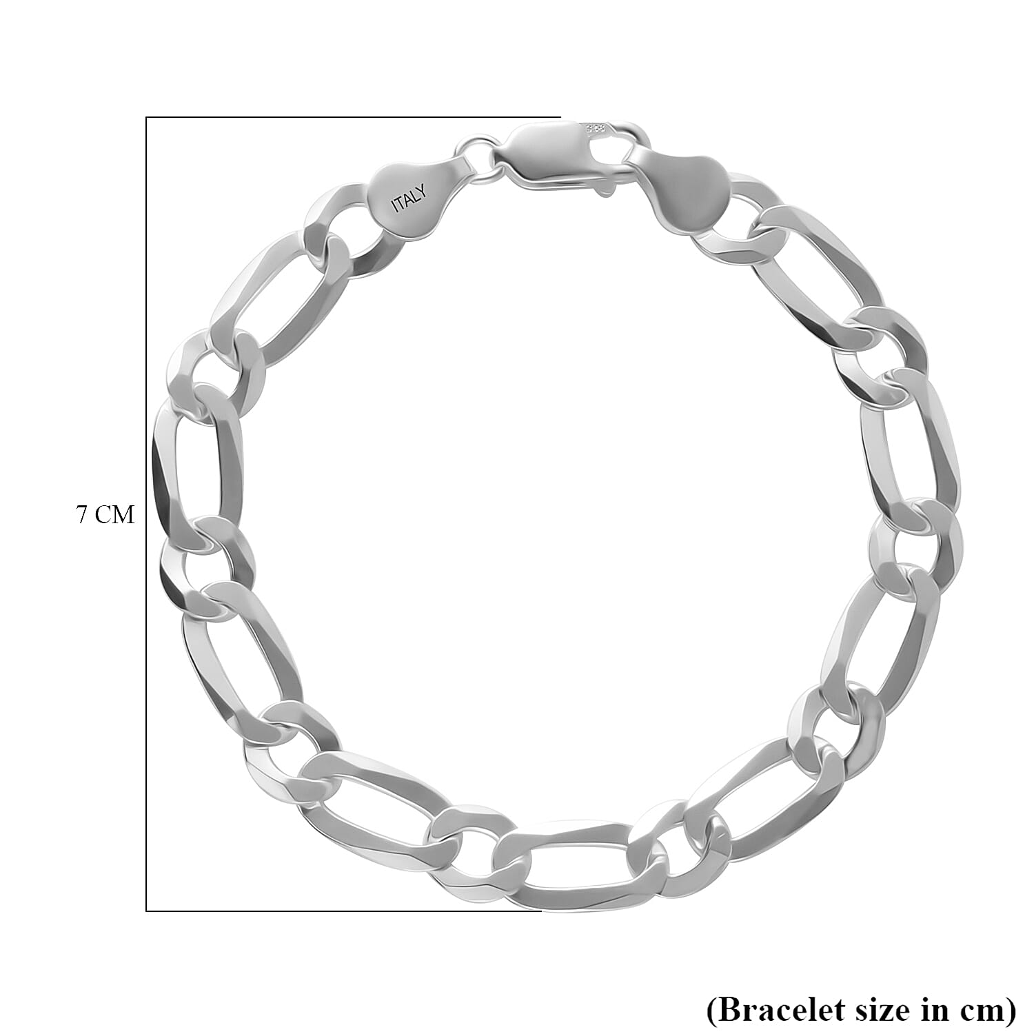 Sterling Silver Bracelet (Size - 7.5) with Lobster Clasp 