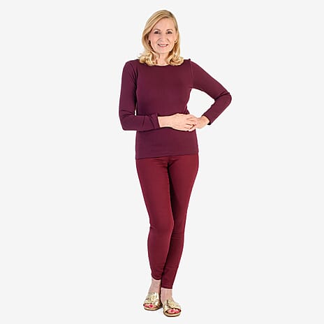 AVON Cotton Jeggings (Size 8-10) - Berry Red