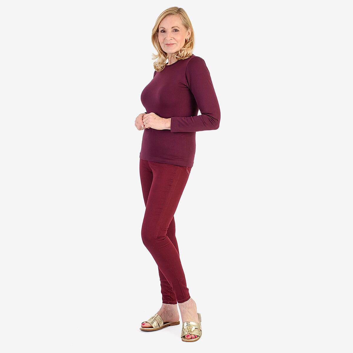 AVON Cotton Jeggings (Size 8-10) - Berry Red