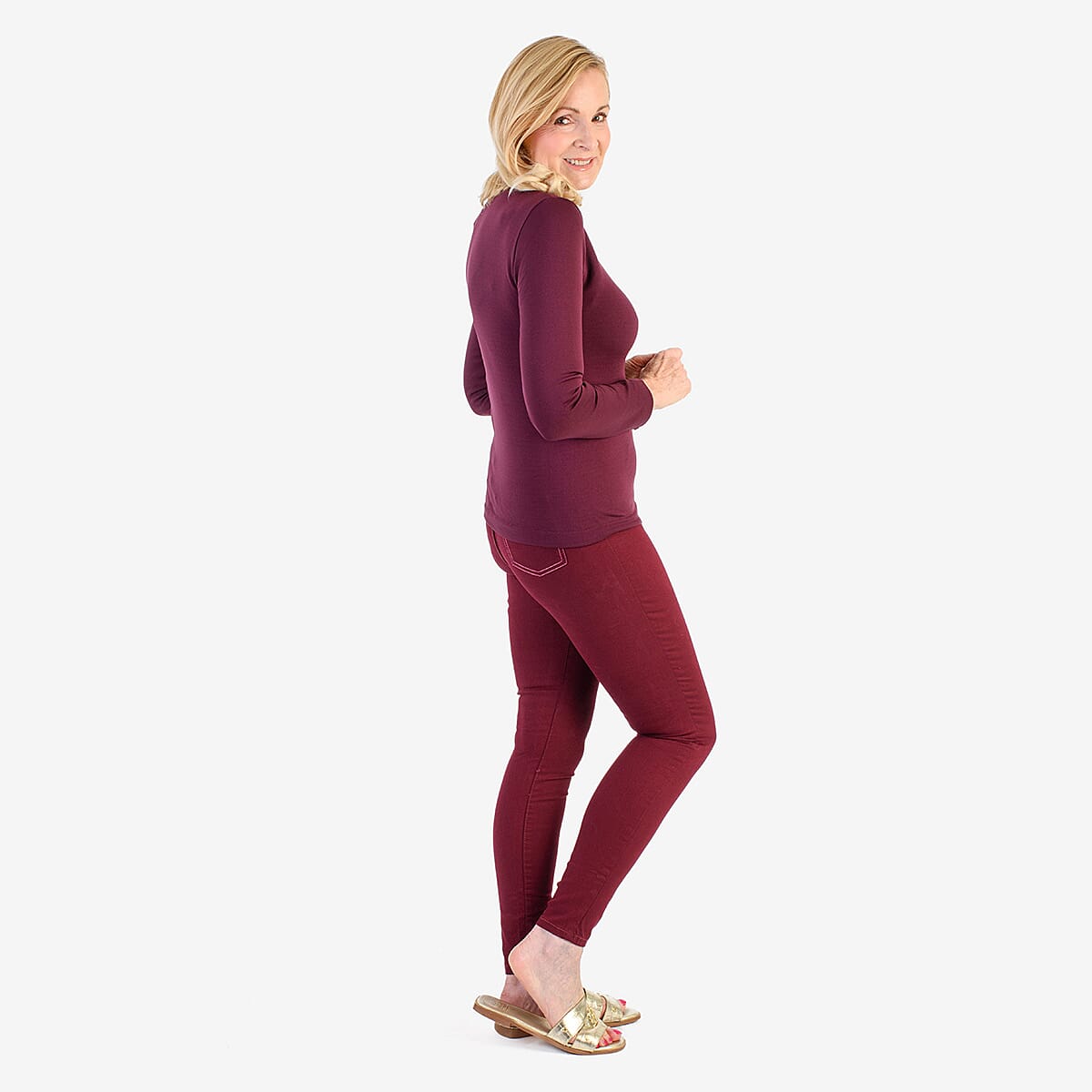 AVON Cotton Jeggings (Size 8-10) - Berry Red