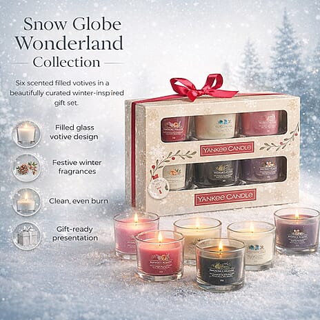Yankee Candle Gift Set | 6 Scented Filled Votive Candles | Snow Globe Wonderland Collection