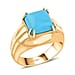 Luxoro AAA Sleeping Beauty Turquoise Mens Ring in 10K Gold