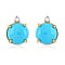 Appraised and Certified 4 Ct. Sleeping Beauty Turquoise, Diamond Stud Earrings in 10K Yellow Gold