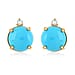 Appraised and Certified 3.5 Ct. Sleeping Beauty Turquoise, Diamond Stud Earrings in 10K Yellow Gold
