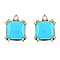 Appraised and Certified 4 Ct. Sleeping Beauty Turquoise, Diamond Stud Earrings in 10K Yellow Gold