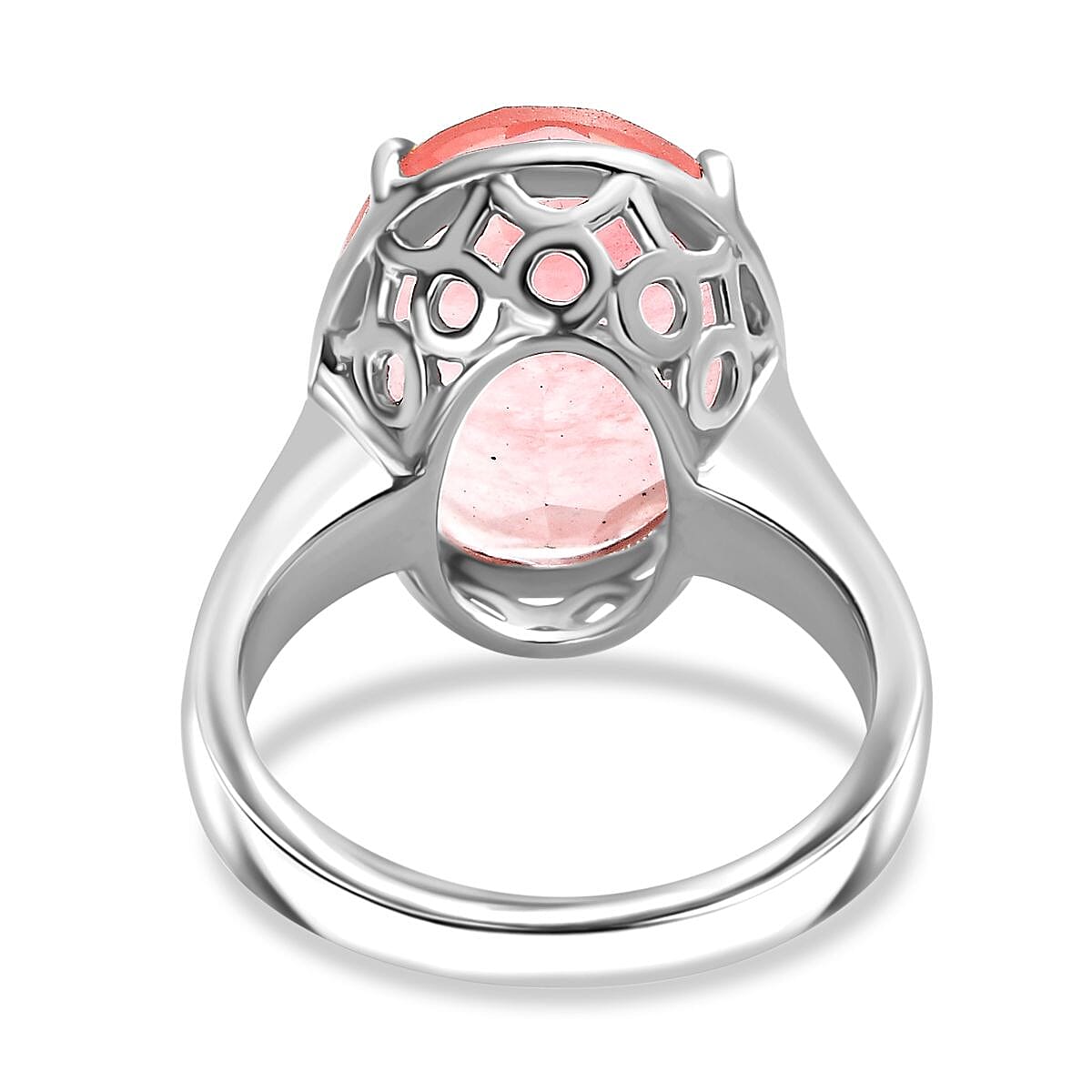 Cherry Quartz Ring in Silver Tone 6.25 Ct.