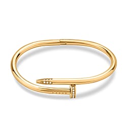 WhiteCrystal Bangle Yellow Gold Plated in White Tone (Size 7.0)