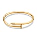 White Crystal Openable Nail Bangle in Yellow Tone (Size 7.0)