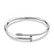 White Crystal Openable Nail Bangle in Yellow Tone (Size 7.0)