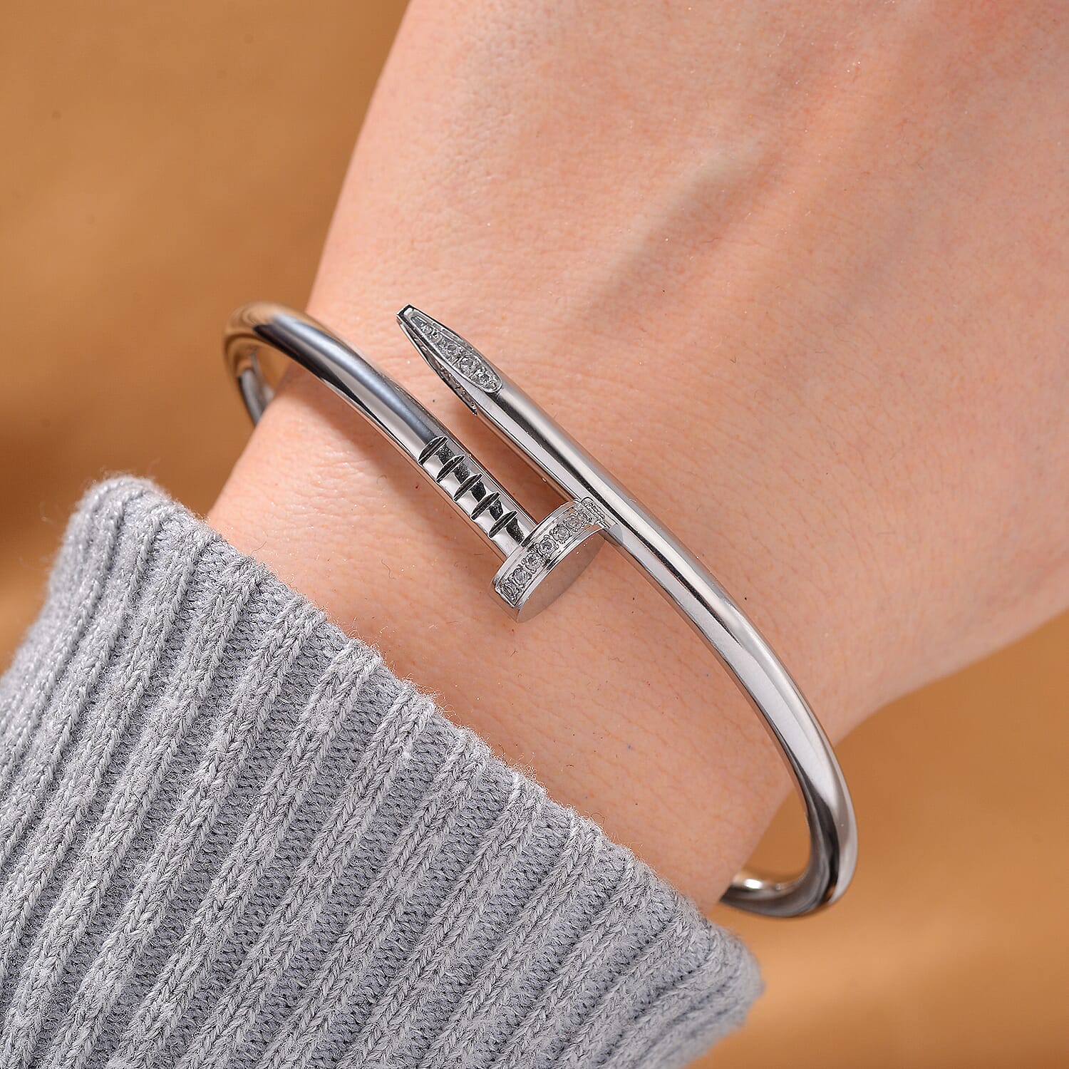 Designer Inspired - White Crystal Bangle