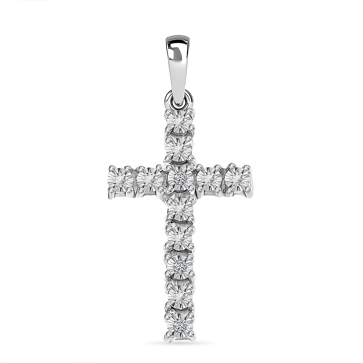 White Diamond Cross Pendant