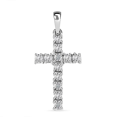 White Diamond Cross Pendant