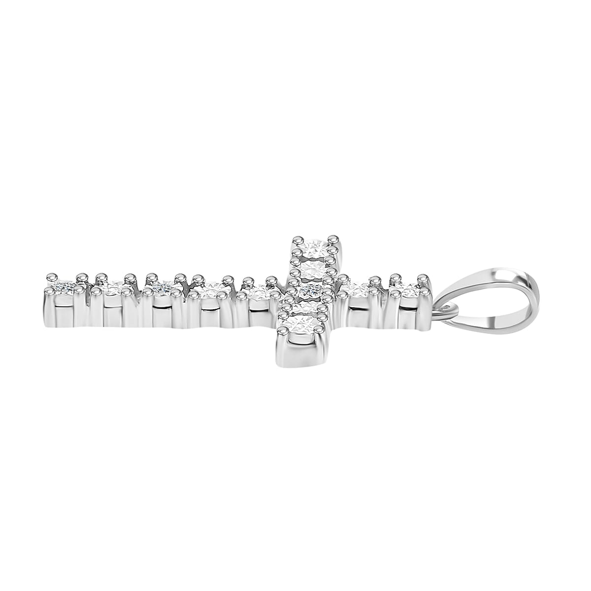 White Diamond Cross Pendant