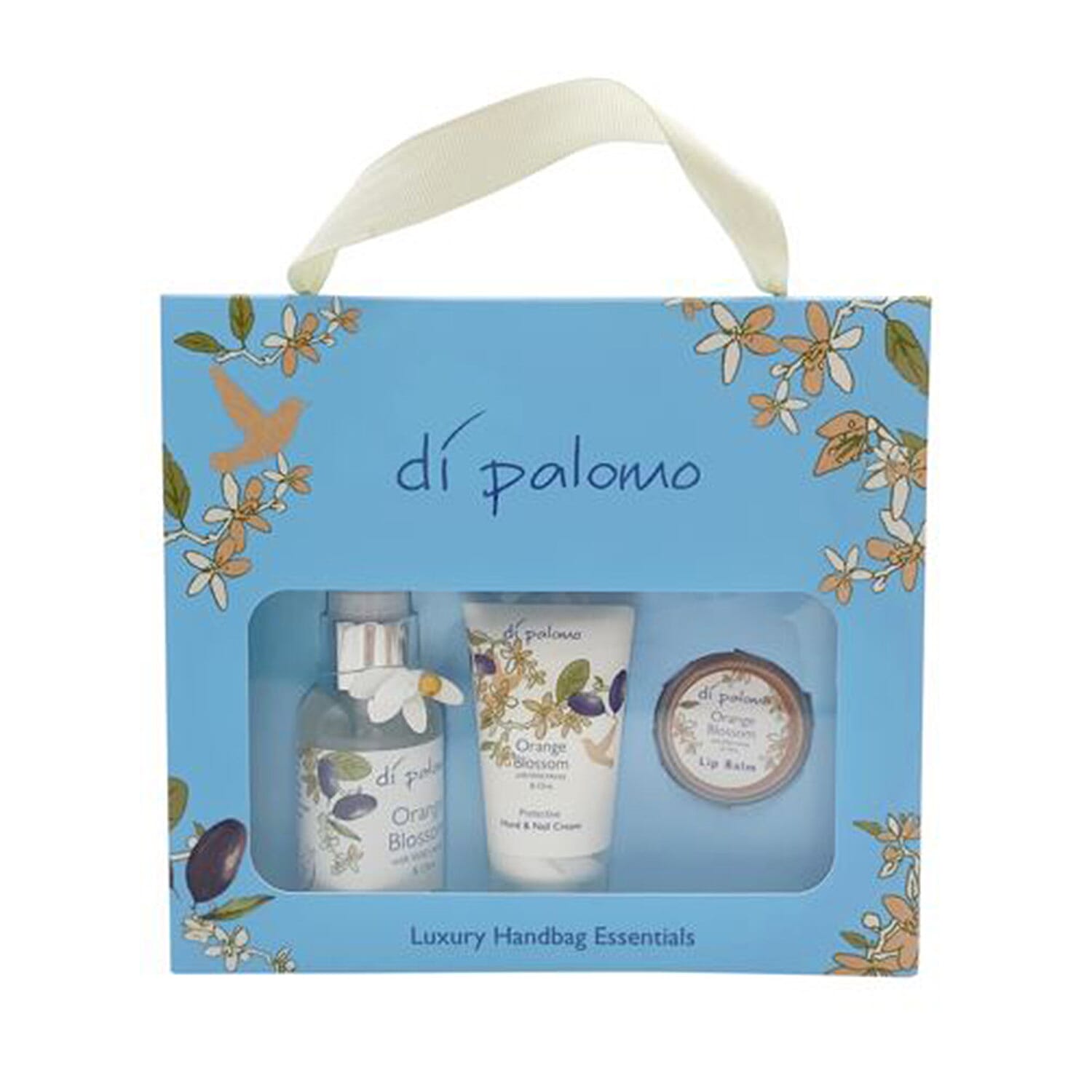 Di Palomo - Orange Blossom - Luxury Handbag Essentials - (Includes 60ml Body Mist, 30ml Hand & Nail Cream & 10ml Lip Balm - Hand Sanitiser 30ml)