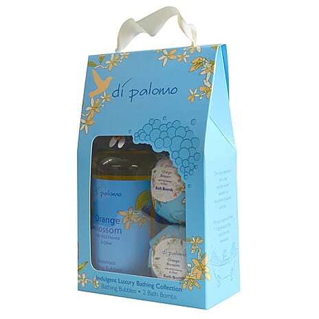 Di Palomo - Orange Blossom - Luxury Bathing Collection (Includes Bath Honey 300ml, 100g Soap, Bathing Bubbles 300ml and 2 x Bath Bombs)