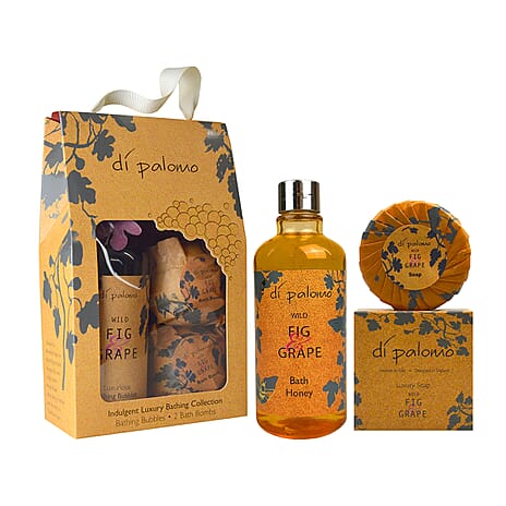 Di Palomo - Fig - Grape - Luxury Bathing Collection (Includes Bath Honey 300ml, 100g Soap, Bathing Bubbles 300ml and 2 x Bath Bombs)