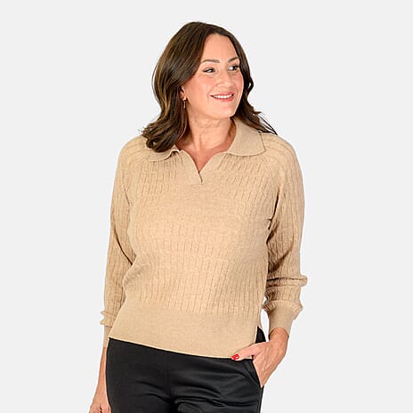Classic Knitted Jumper - Beige