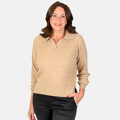 Classic Knitted Jumper - Beige