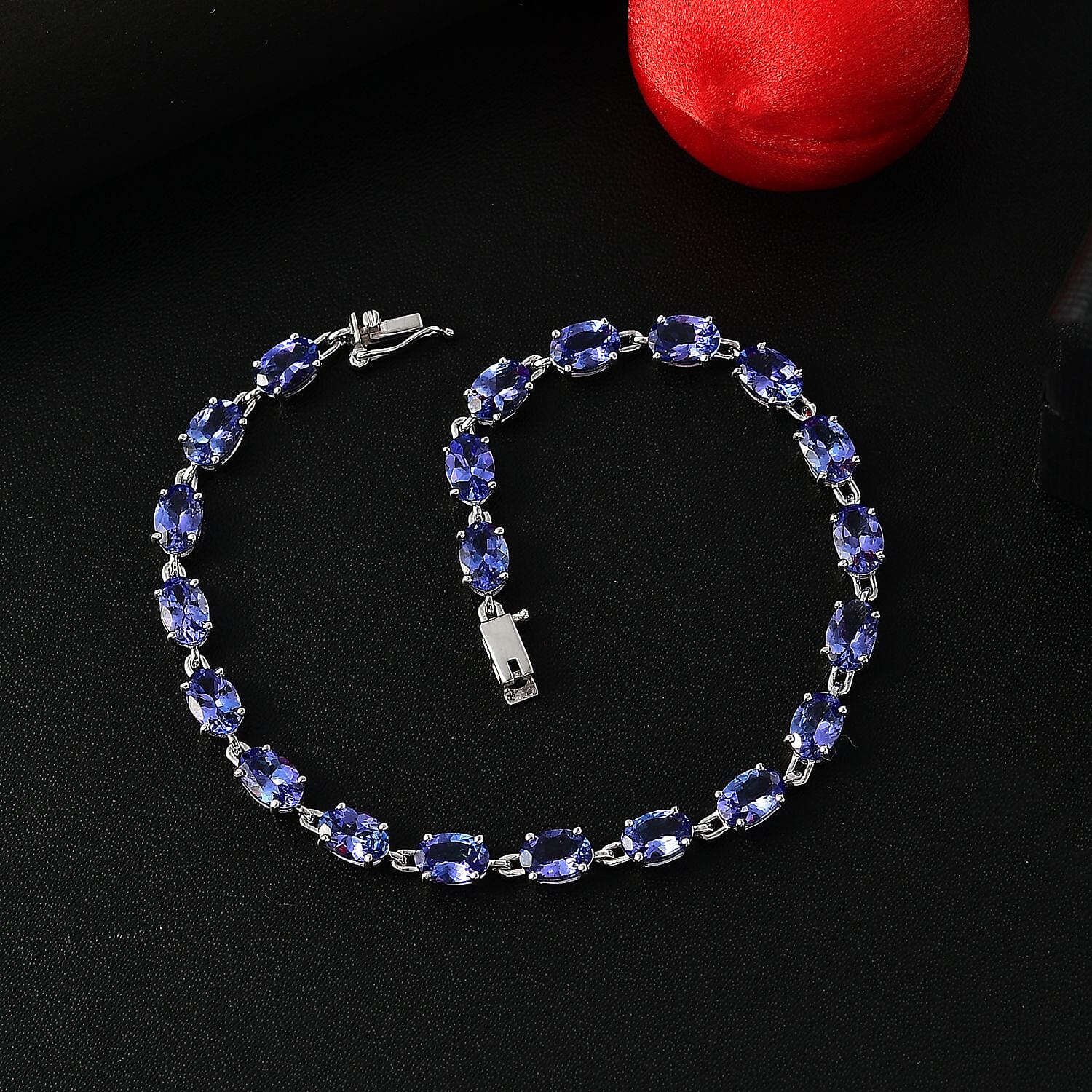 Anshu Treasure Chest - 14K White Gold AAA Tanzanite Bracelet (Size - 7.5) 10.06 Ct