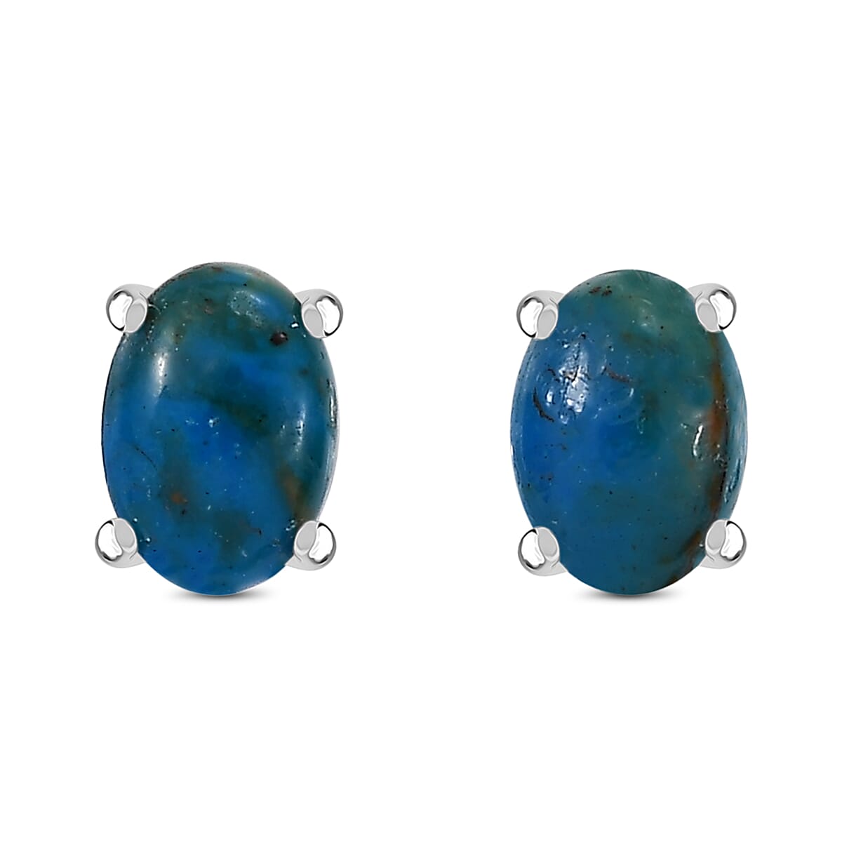 Opalina Solitaire Stud Push Post Earring in Sterling Silver 1.36 Ct.