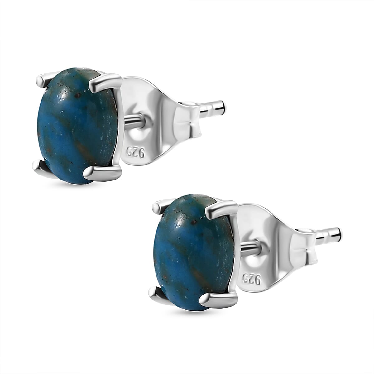 Opalina Solitaire Stud Push Post Earring in Sterling Silver 1.36 Ct.