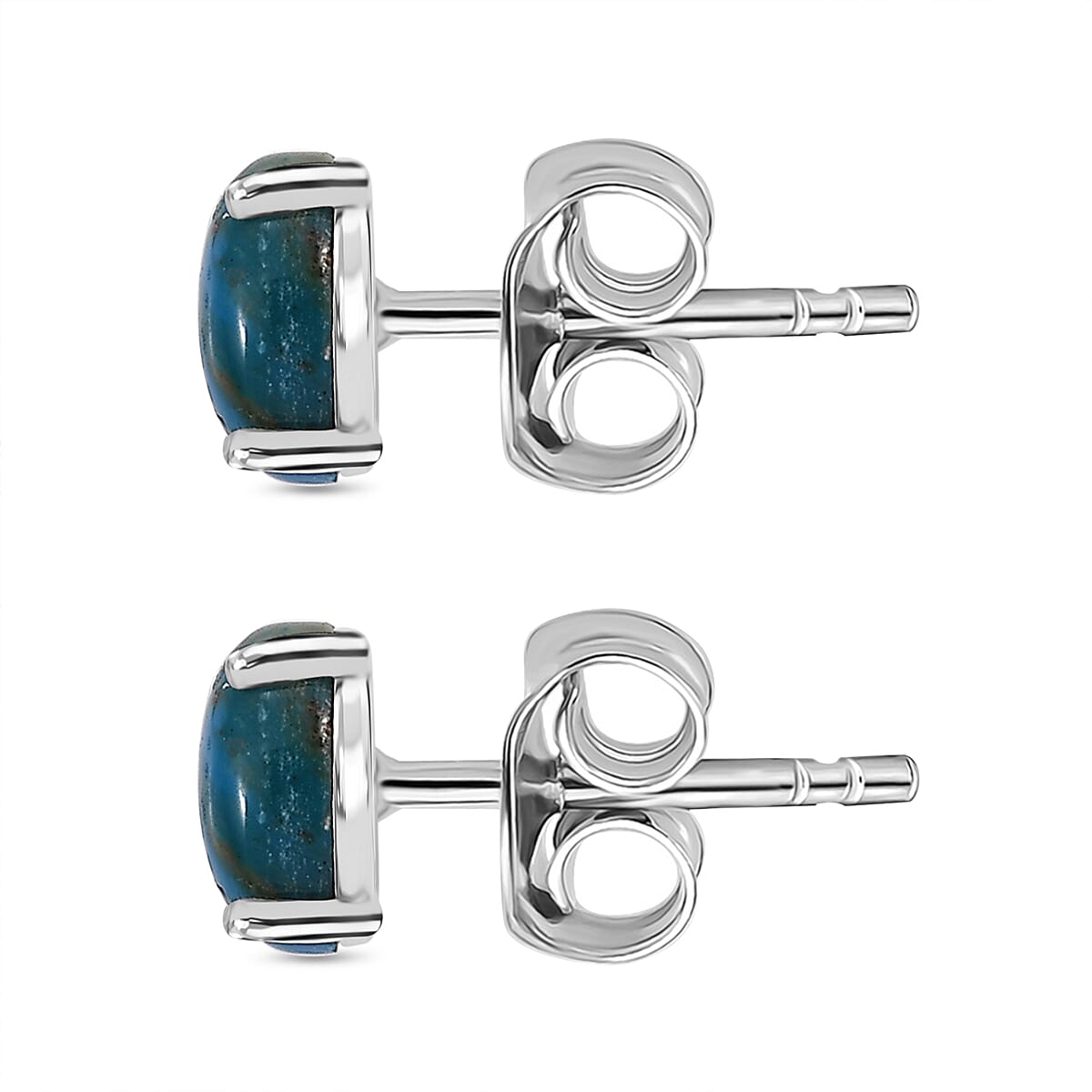 Opalina Solitaire Stud Push Post Earring in Sterling Silver 1.36 Ct.