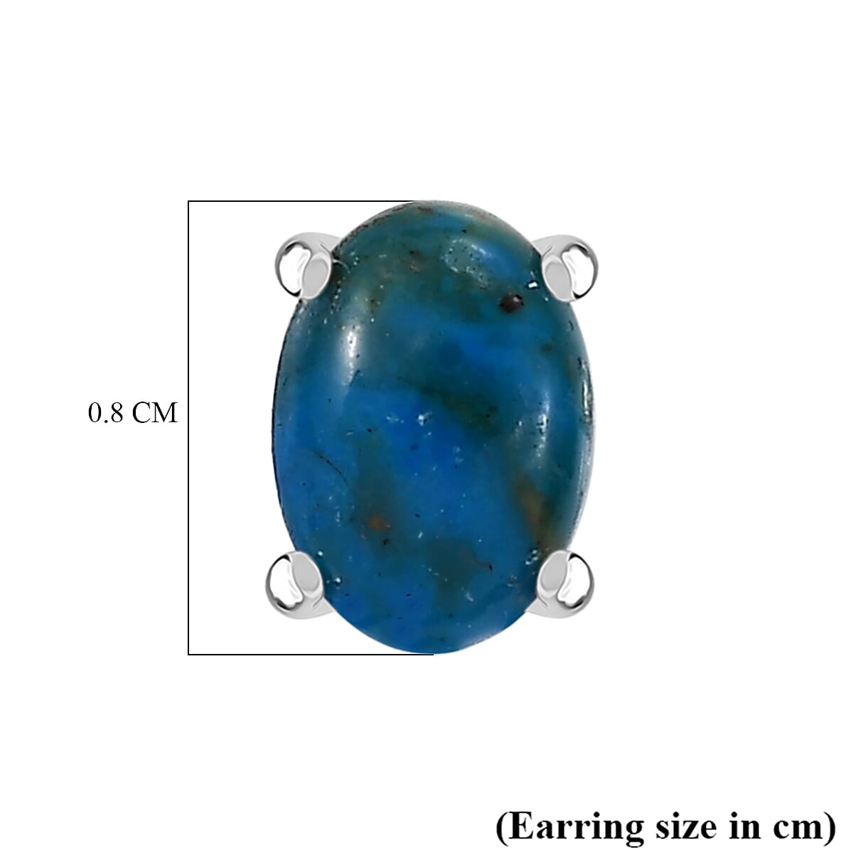 Opalina Solitaire Stud Push Post Earring in Sterling Silver 1.36 Ct.