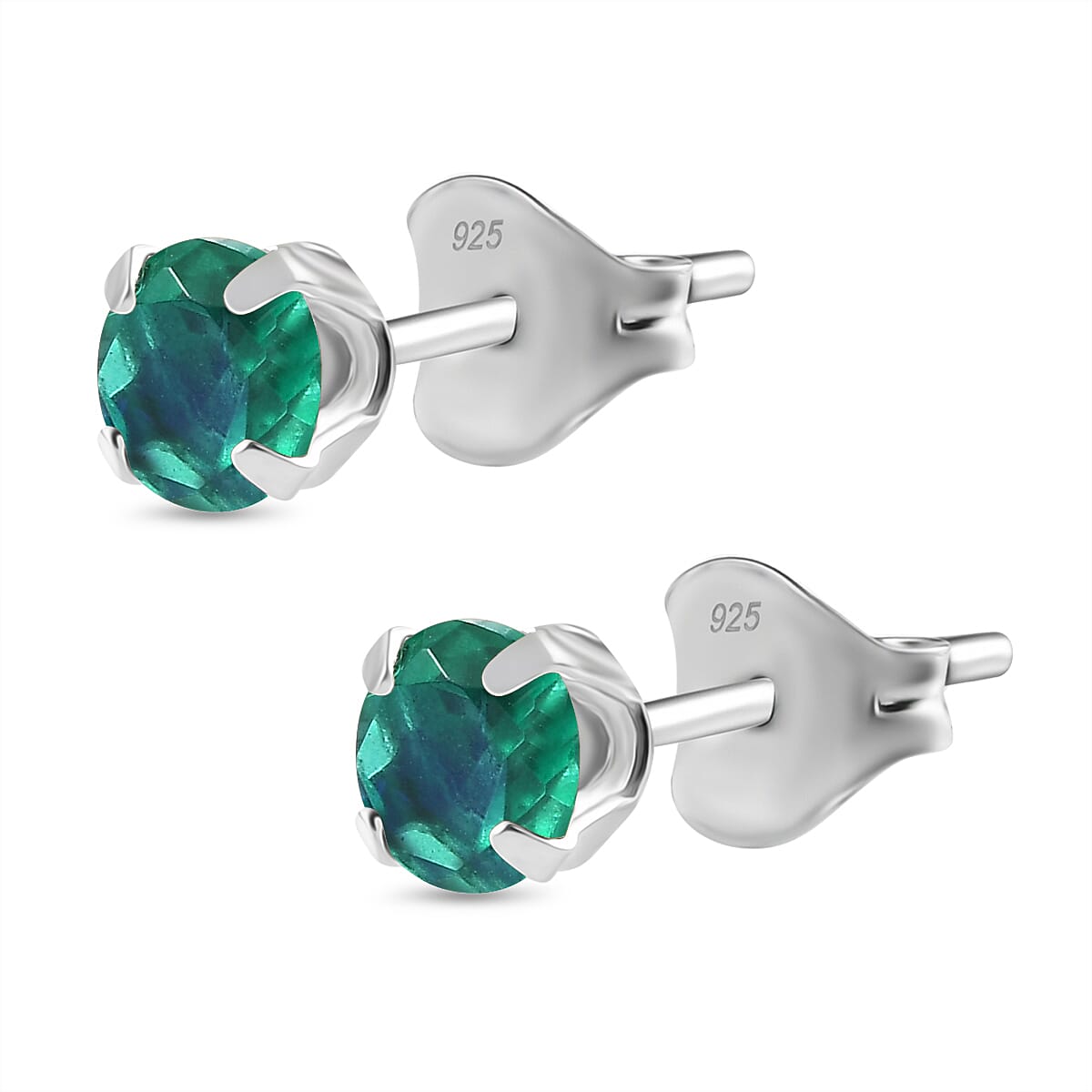 Peacock Triplet Quartz Earring with Push Back in Sterling Silver