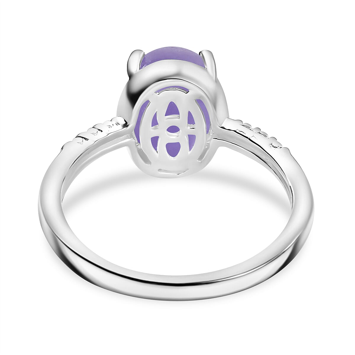 Purple Jade Ring in Sterling Silver 2.23 Ct.