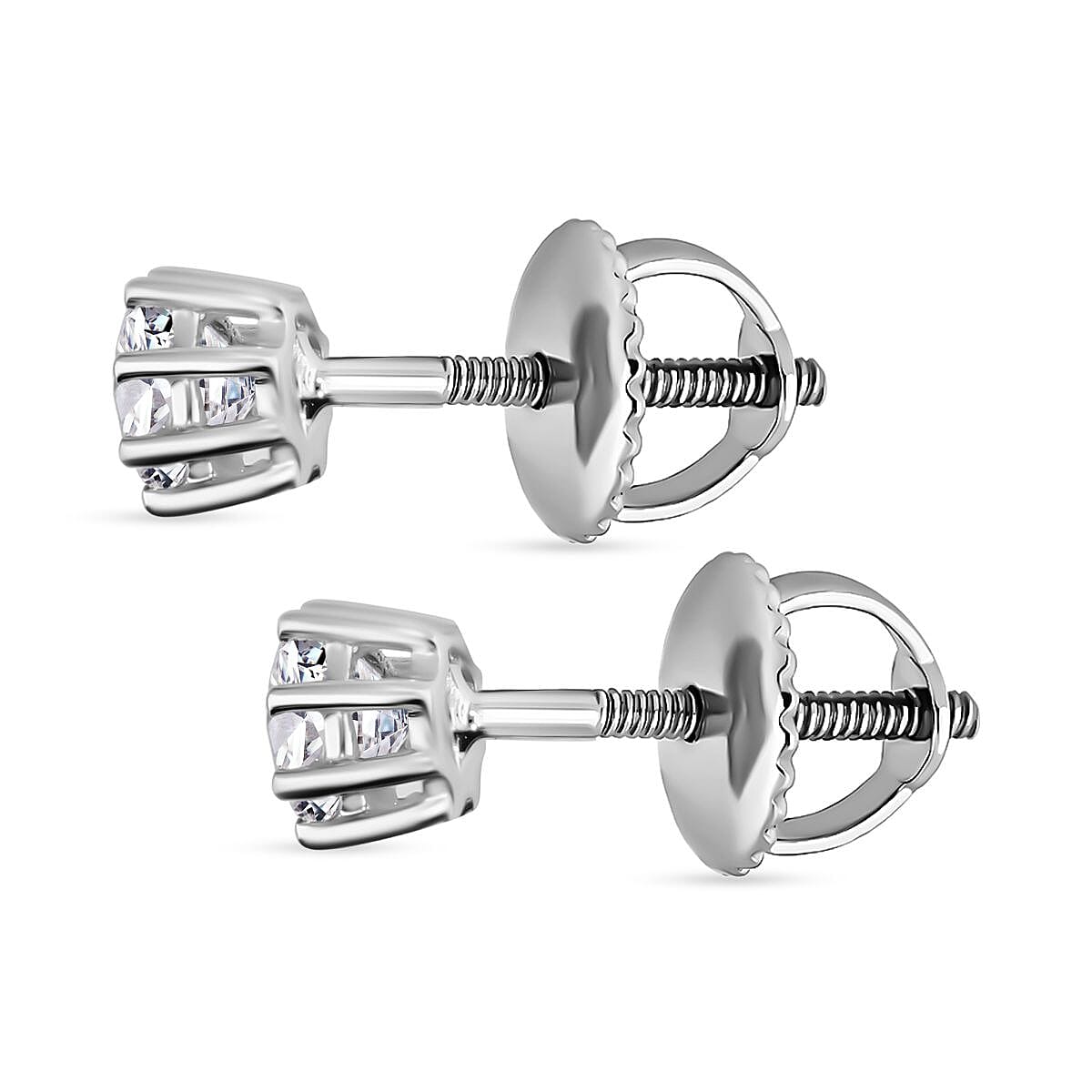 Luxuriant 950 Platinum SGL Certified (VS-GH) Lab Grown Diamond Earring With Screw Back 2.04 Ct.
