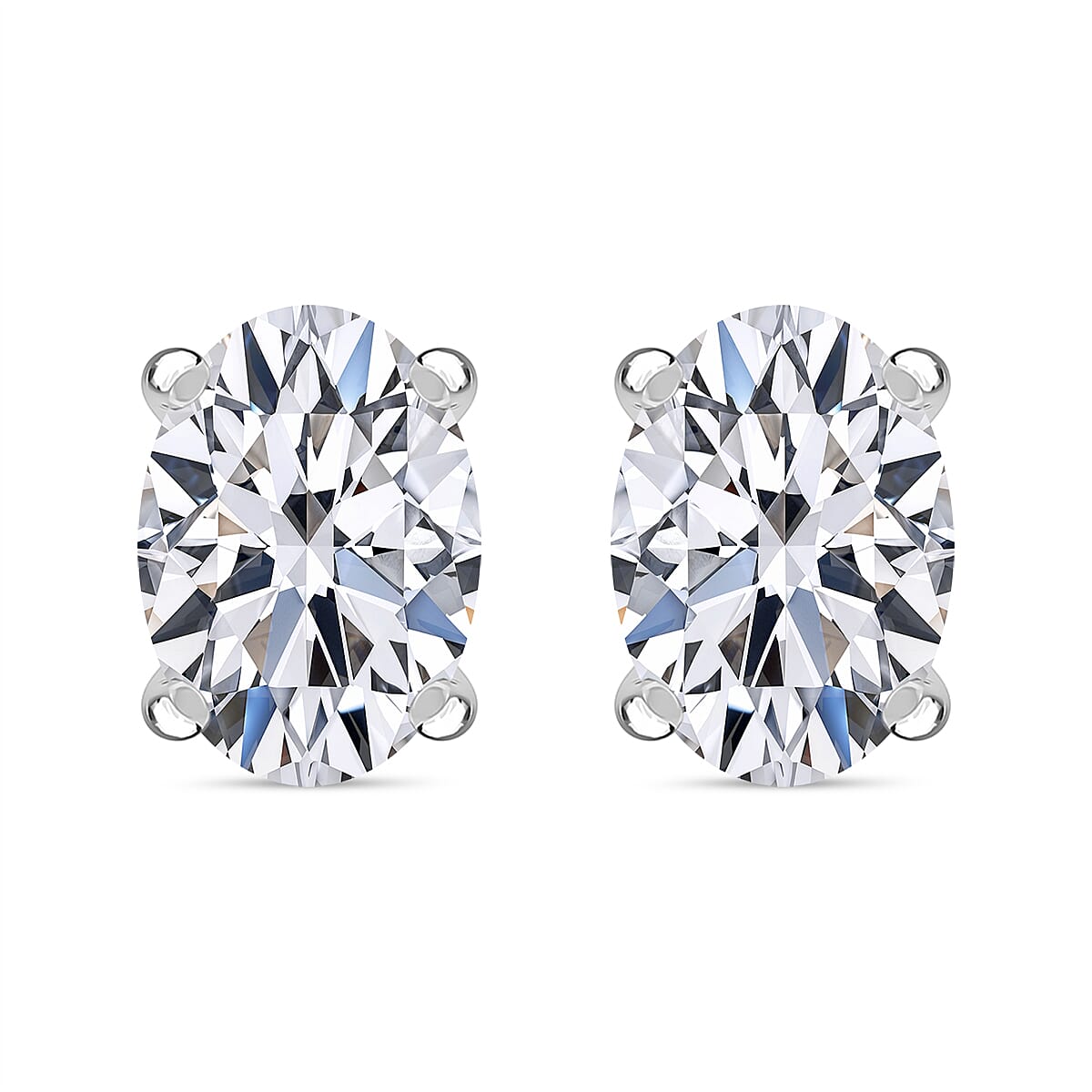 Luxuriant Diamond-2.04 Ct. Lab Grown Diamond Stud Solitaire Earrings in 950 Platinum, SGL Certified
