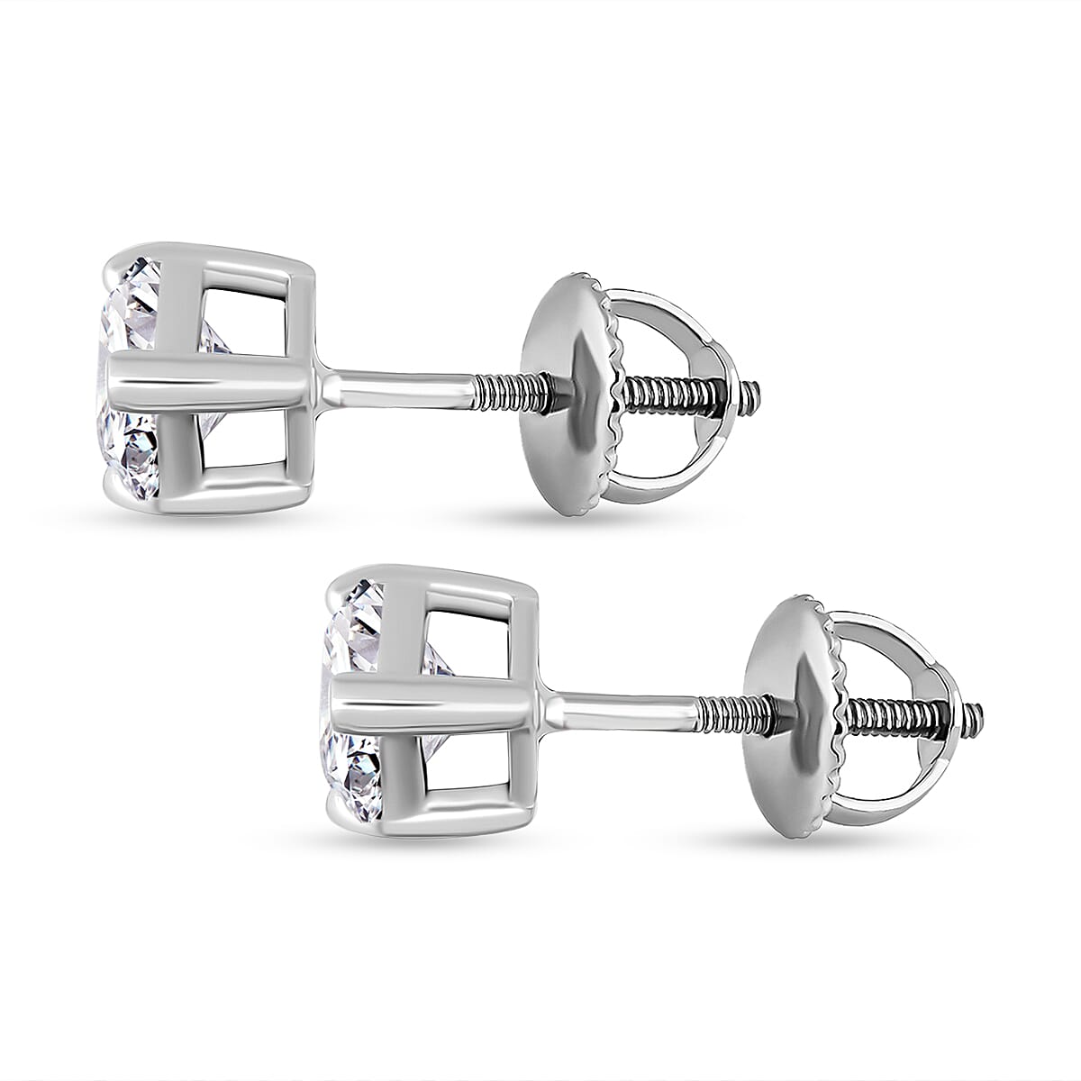 Luxuriant Diamond 950 Platinum SGL Certified Lab Grown Diamond (VS-G-H) Earring With Screw Back 2.0 Ct.