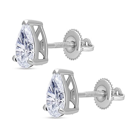 Luxuriant Diamond 950 Platinum SGL Certified Lab Grown Diamond (VS-G-H) Earring With Screw Back 2.0 Ct.