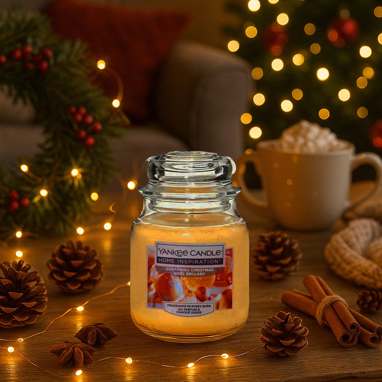 One Time closeout- Yankee Home Inspiration Candle 104g - Glistening Christmas
