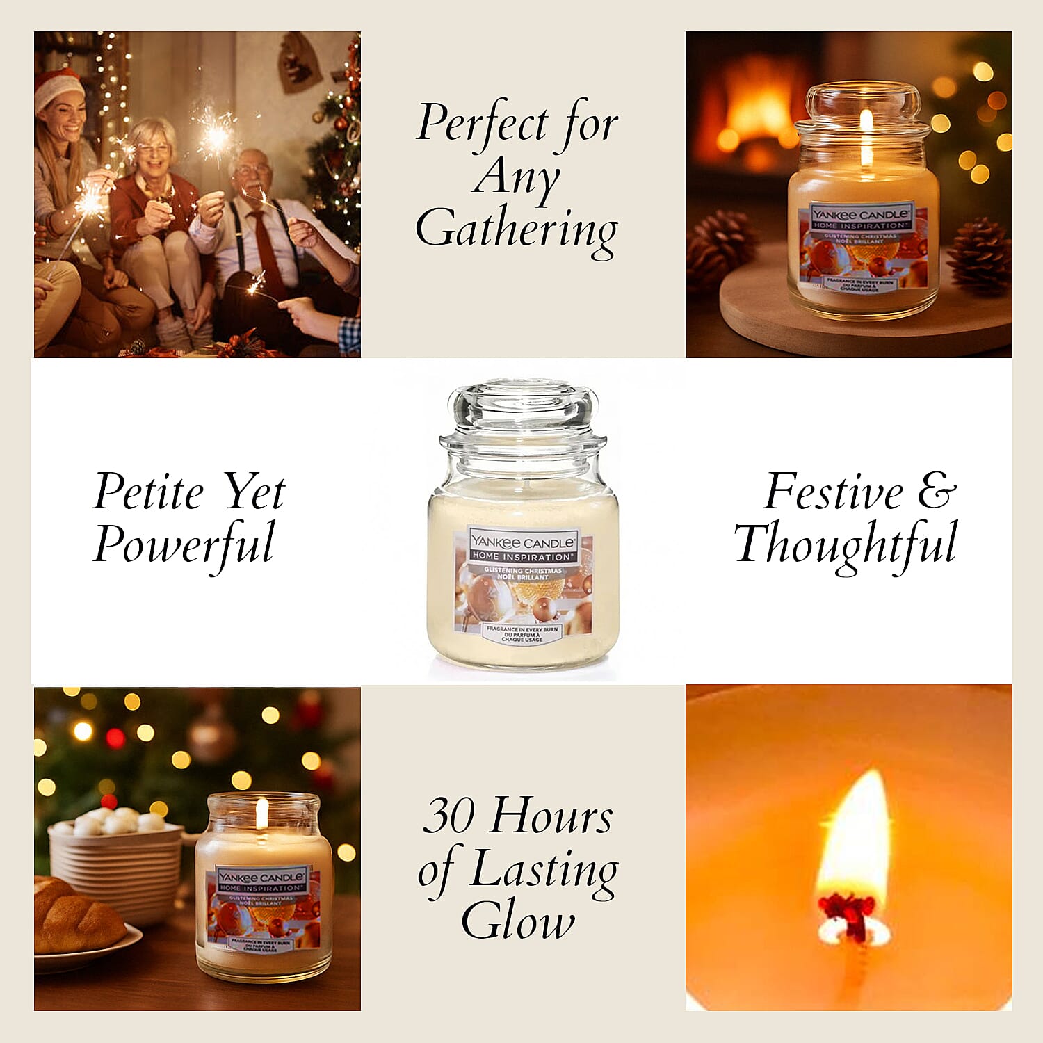One Time closeout- Yankee Home Inspiration Candle 104g - Glistening Christmas