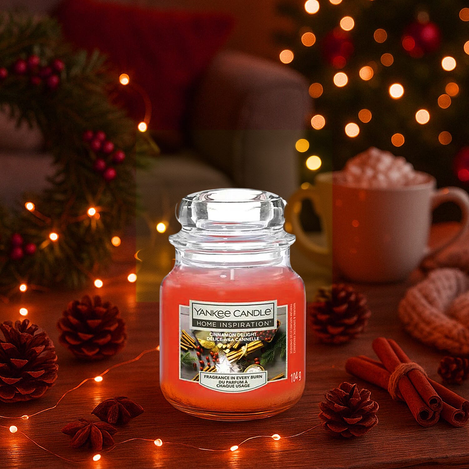 One Time Closeout -Yankee Home Inspiration Candle 104g - Glistening Christmas