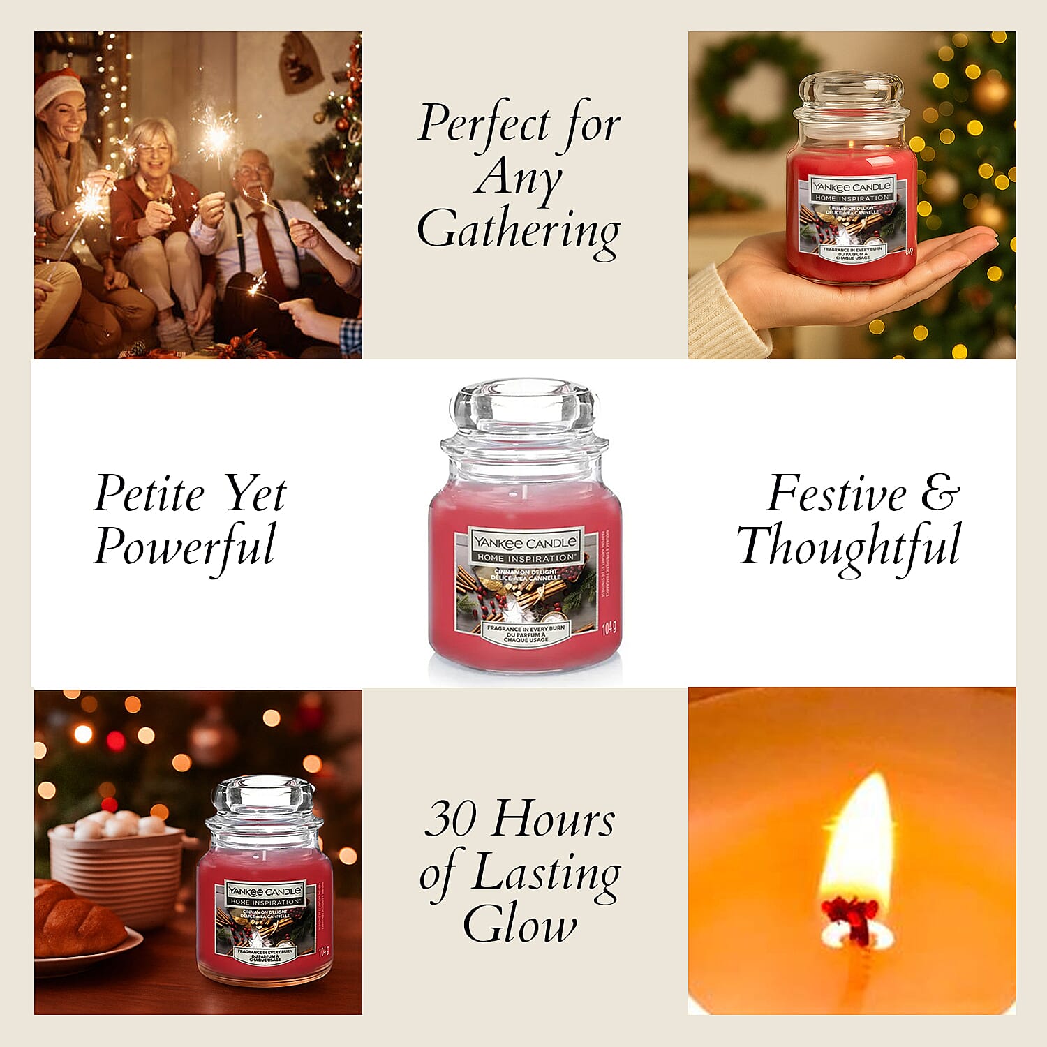One Time Closeout -Yankee Home Inspiration Candle 104g - Glistening Christmas