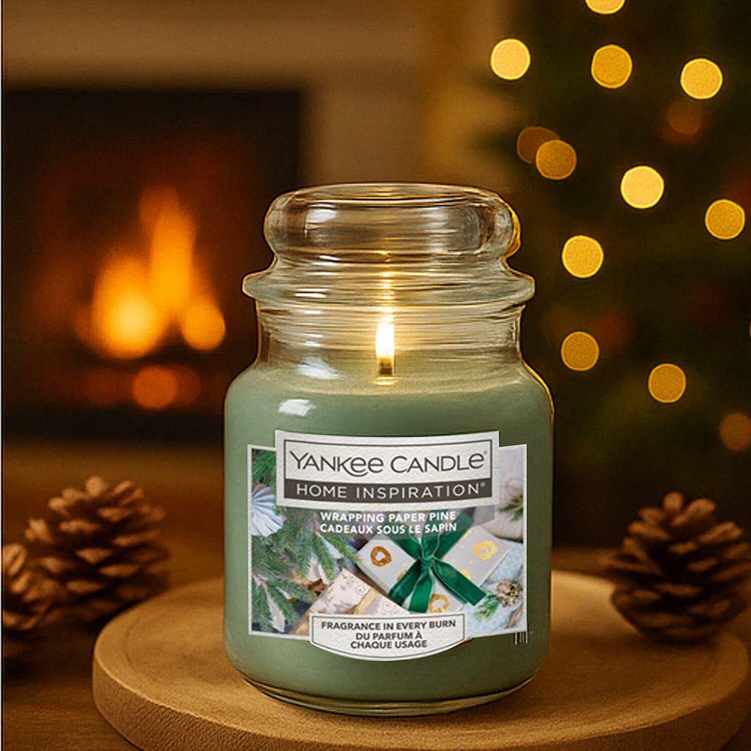 One Time Closeout- Yankee Home Inspiration Candle 104g  - Wrapping Paper Pine