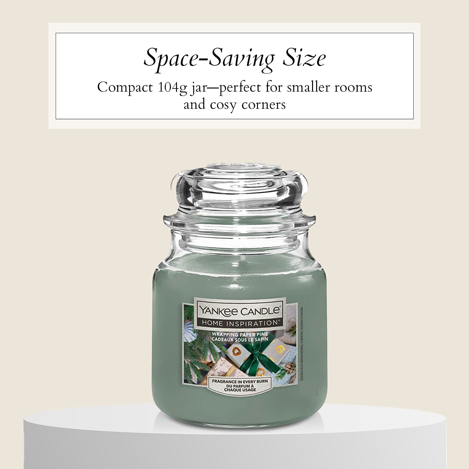 One Time Closeout- Yankee Home Inspiration Candle 104g  - Wrapping Paper Pine