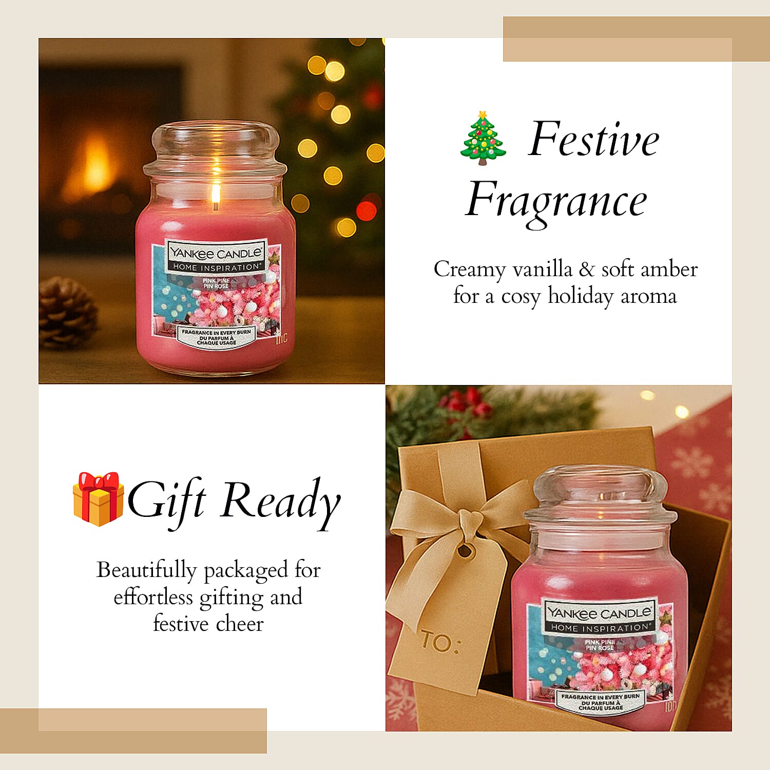 One Time closeout- Yankee Home Inspiration Candle 104g - Pink Pine