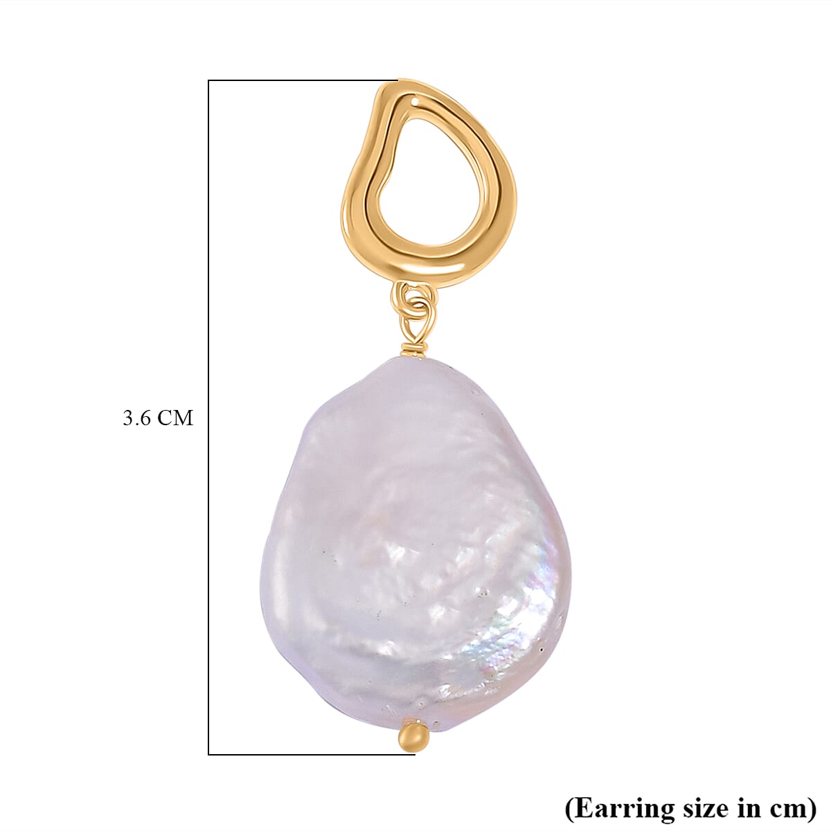 White Keshi Pearl Earring With Push Back in Sterling Silver White Keshi Pearl Earring With Push Back in Sterling Silver