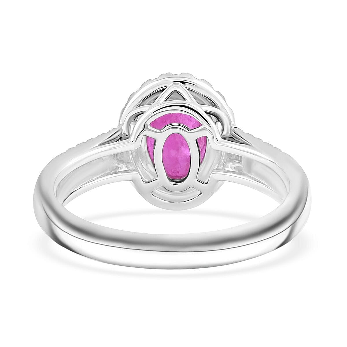 Rhapsody  950 Platinum  AAAA  Mozambique Ruby   White Diamond  VS Ring 2.15 ct,  Platinum Wt. 7.26 Gms  2.150  Ct.